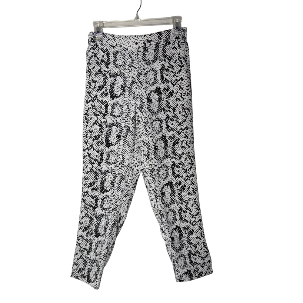 J. Crew Jamie Pant Snakeskin Print Womens 4 Cropped Black Statement Piece